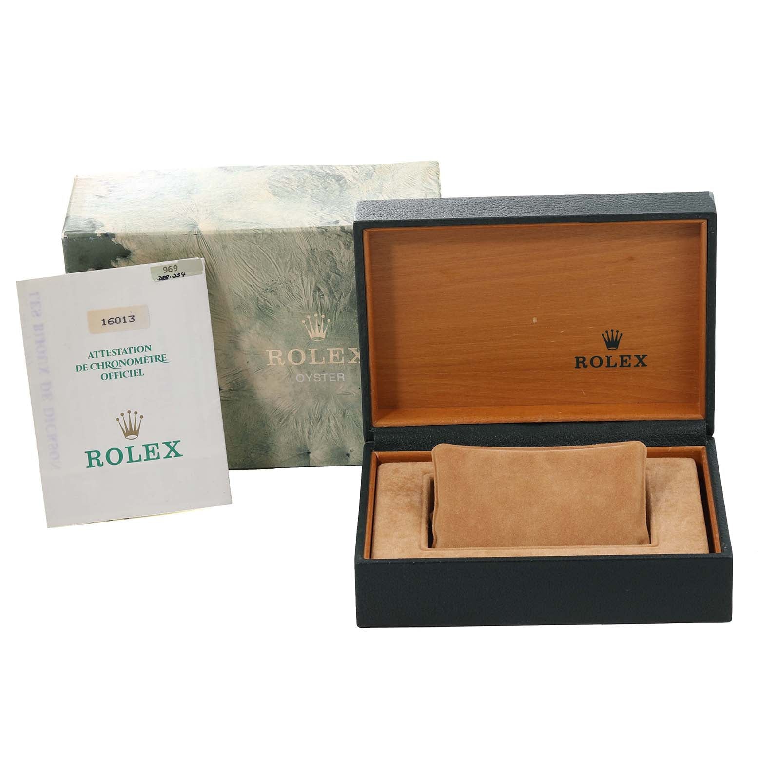 Rolex Datejust Steel Yellow Gold Diamond Vintage Mens Watch 16013 Box Papers