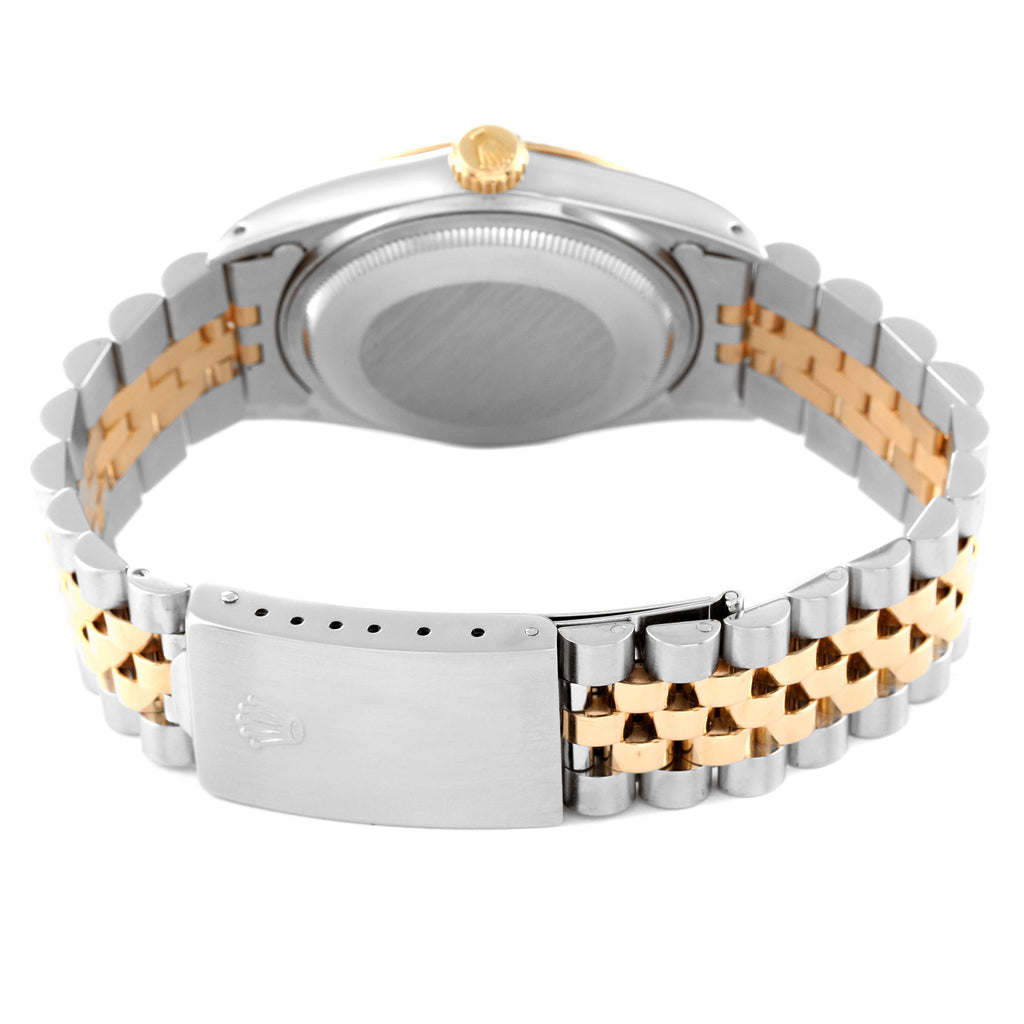 Rolex Datejust Steel Yellow Gold Pyramid Dial Vintage Watch 16013 Box Papers