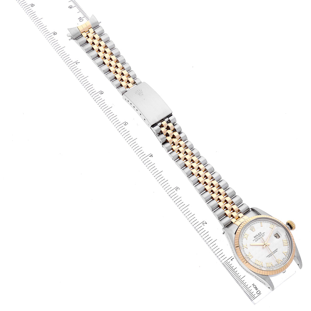 Rolex Datejust Steel Yellow Gold Pyramid Dial Vintage Watch 16013 Box Papers