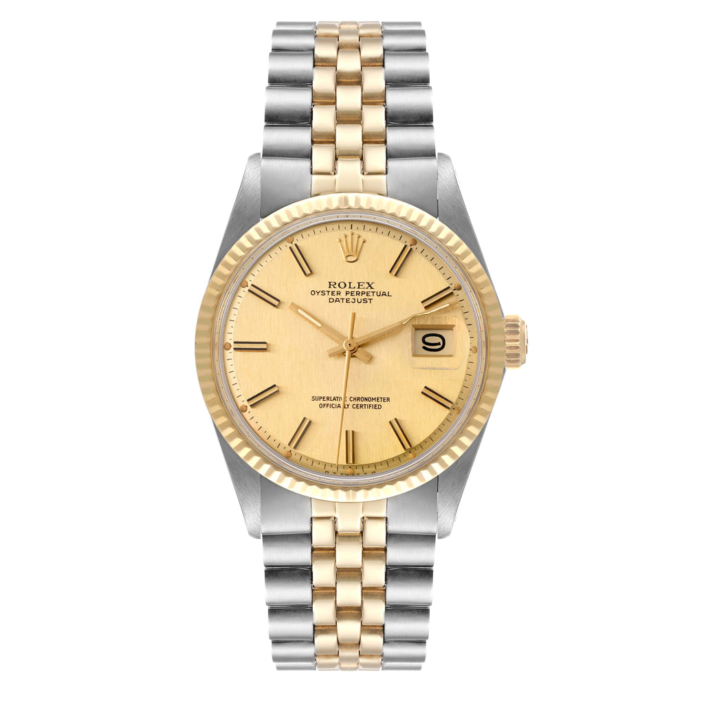 Rolex Datejust Steel Yellow Gold Sigma Dial Vintage Mens Watch 1601