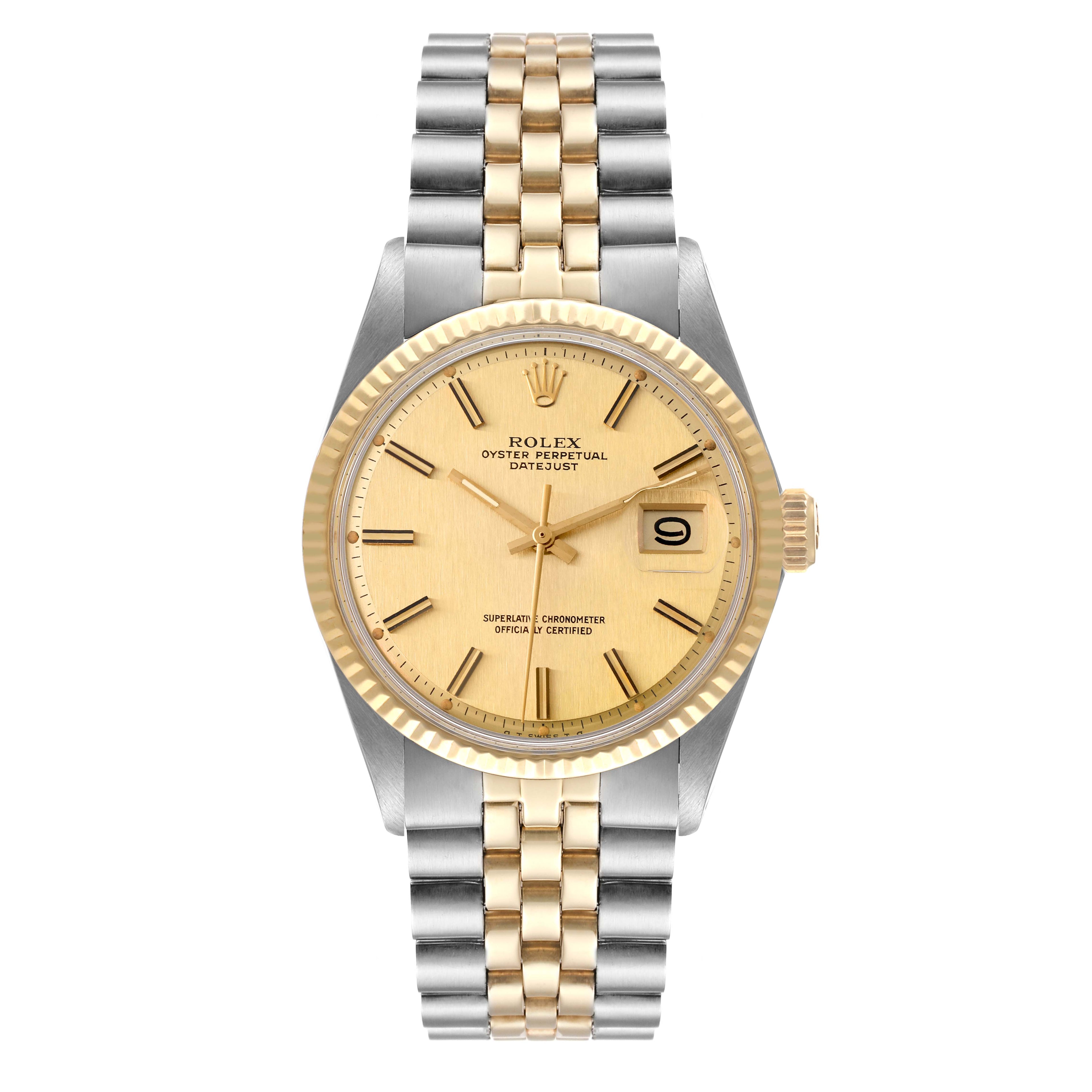 Rolex Datejust Steel Yellow Gold Sigma Dial Vintage Mens Watch 1601