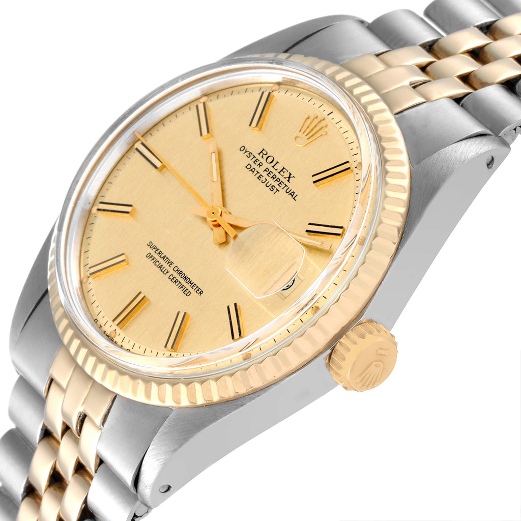 Rolex Datejust Steel Yellow Gold Sigma Dial Vintage Mens Watch 1601