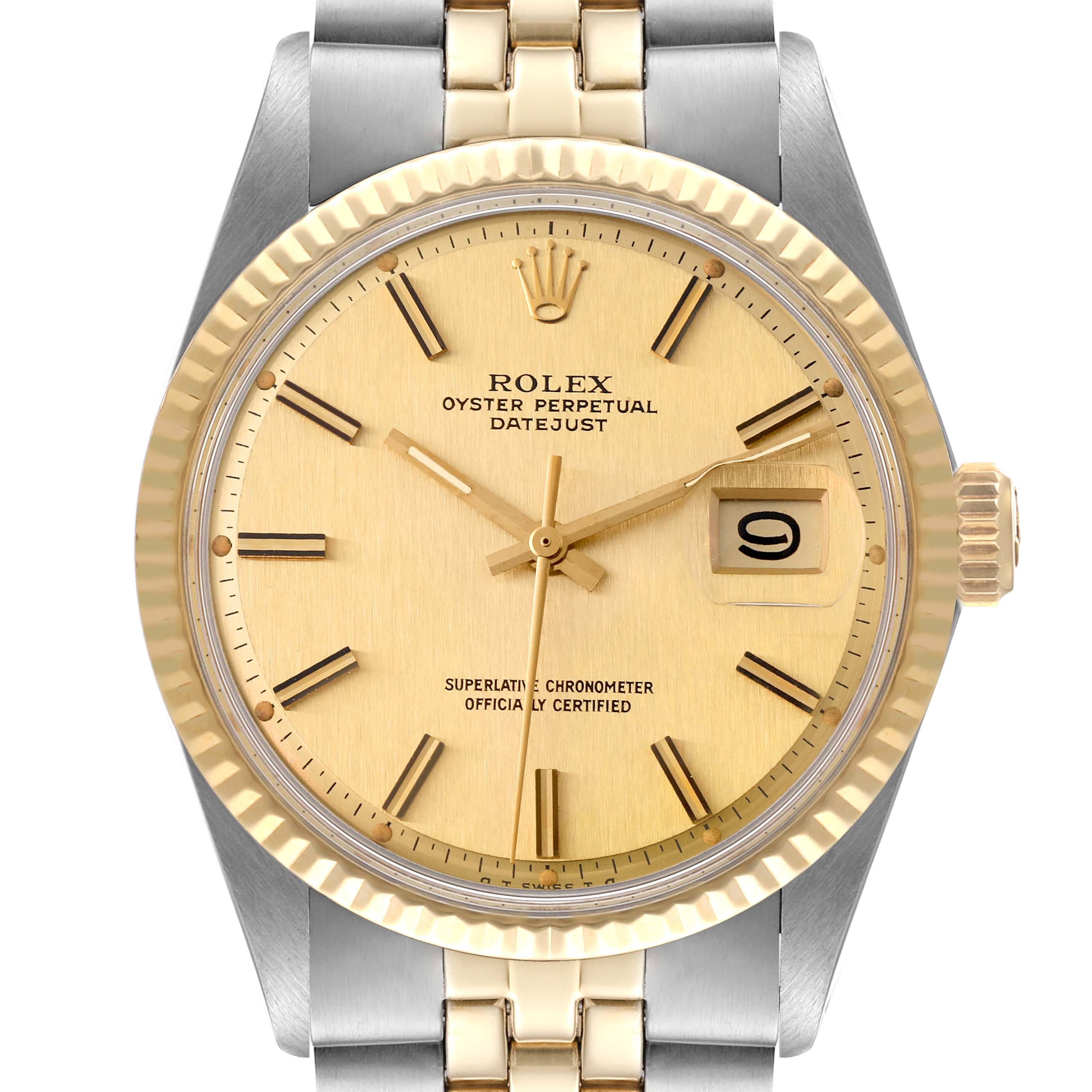 Rolex Datejust Steel Yellow Gold Sigma Dial Vintage Mens Watch 1601