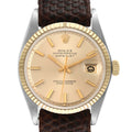 Rolex Datejust Steel Yellow Gold Silver Dial Vintage Mens Watch 1601 Box Papers