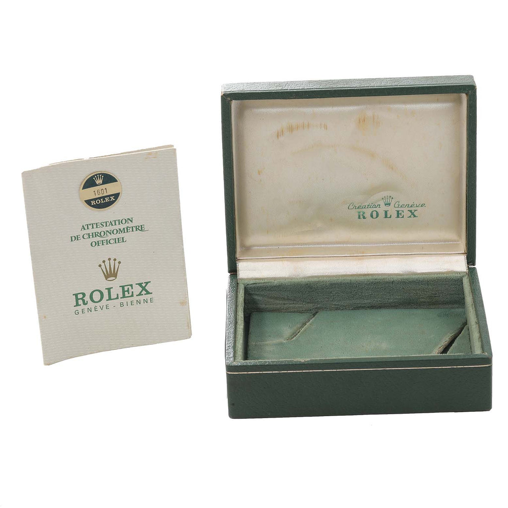 Rolex Datejust Steel Yellow Gold Silver Dial Vintage Mens Watch 1601 Box Papers