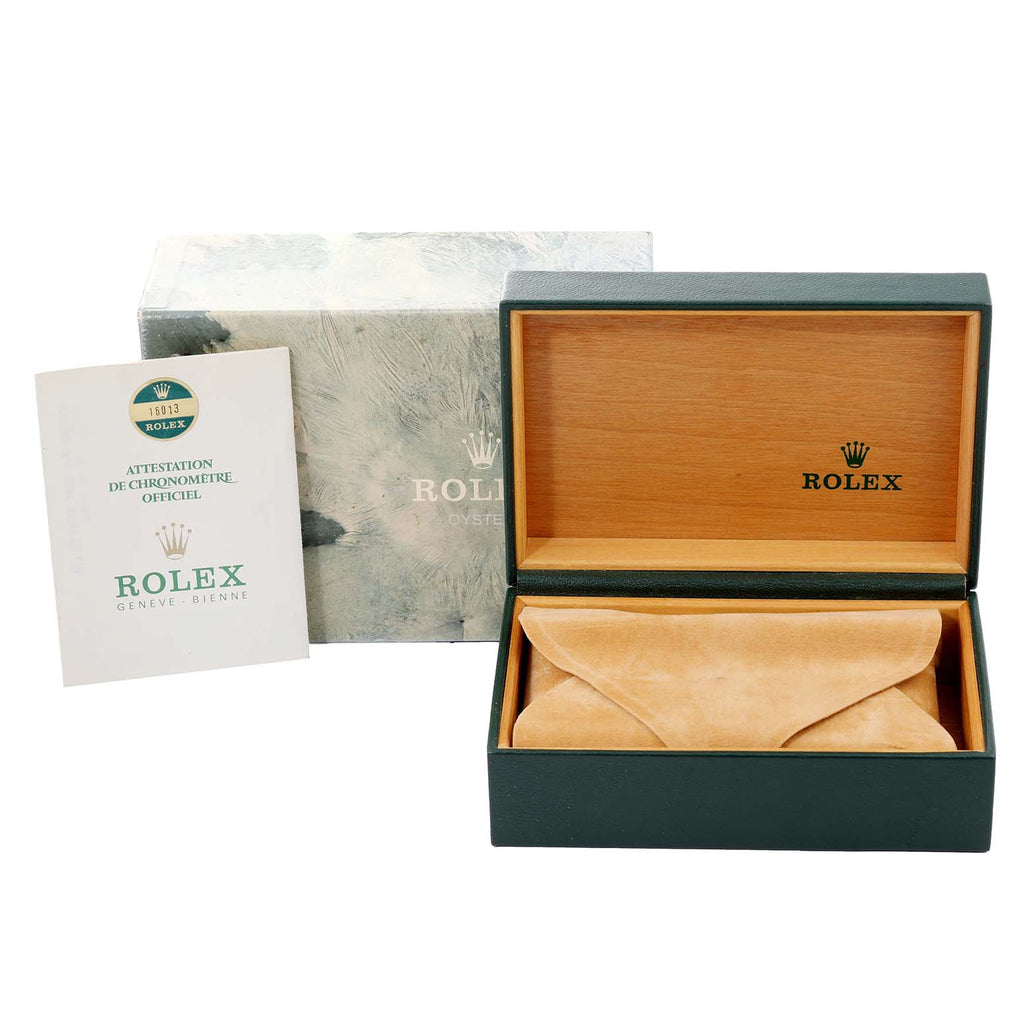 Rolex Datejust Steel Yellow Gold Vintage Linen Dial Mens Watch 16013 Box Papers