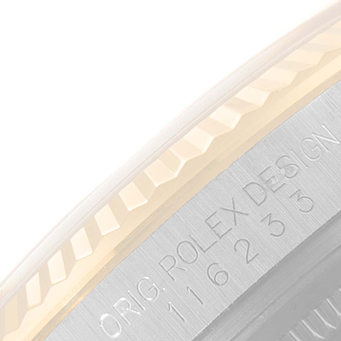 Rolex Datejust White Diamond Dial Steel Yellow Gold Mens Watch 116233