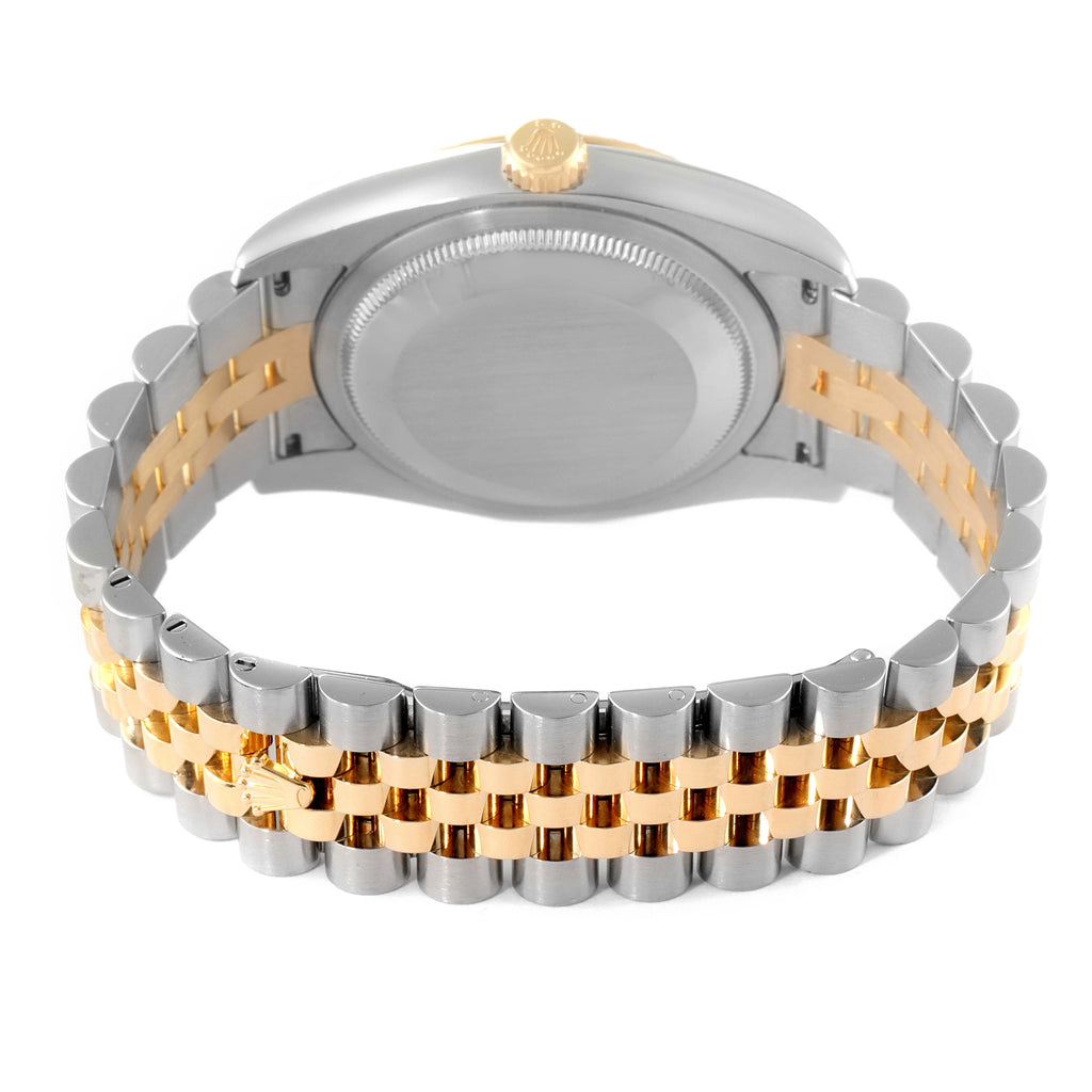 Rolex Datejust White Diamond Dial Steel Yellow Gold Mens Watch 116233