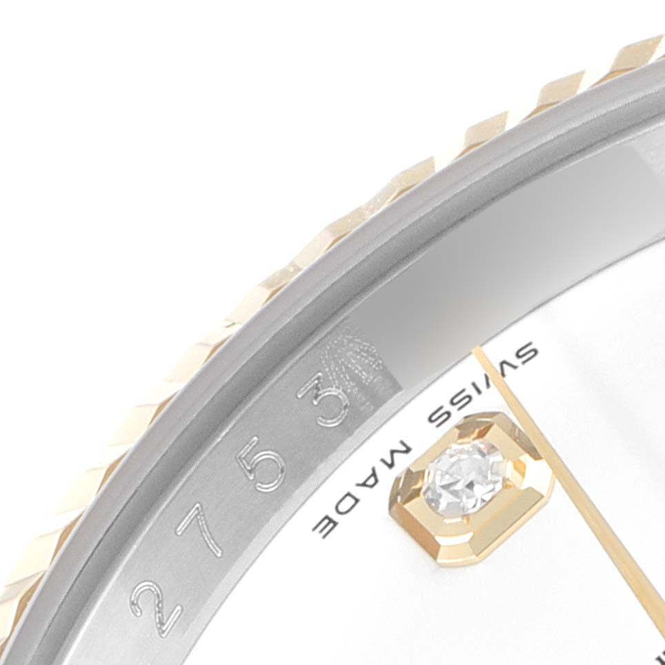 Rolex Datejust White Diamond Dial Steel Yellow Gold Mens Watch 116233