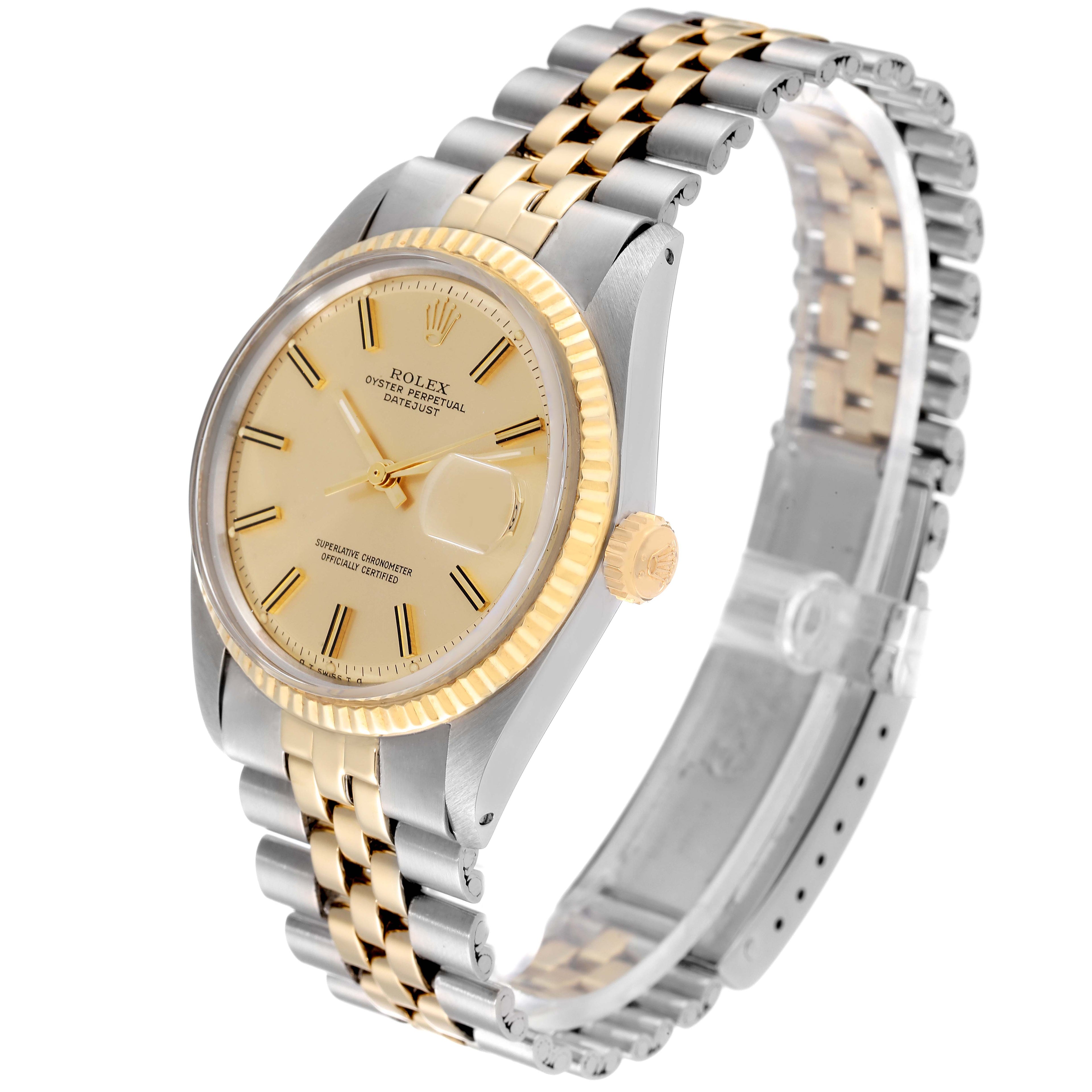 Rolex Datejust Steel Yellow Gold Wide Boy Sigma Dial Vintage Mens Watch 1601