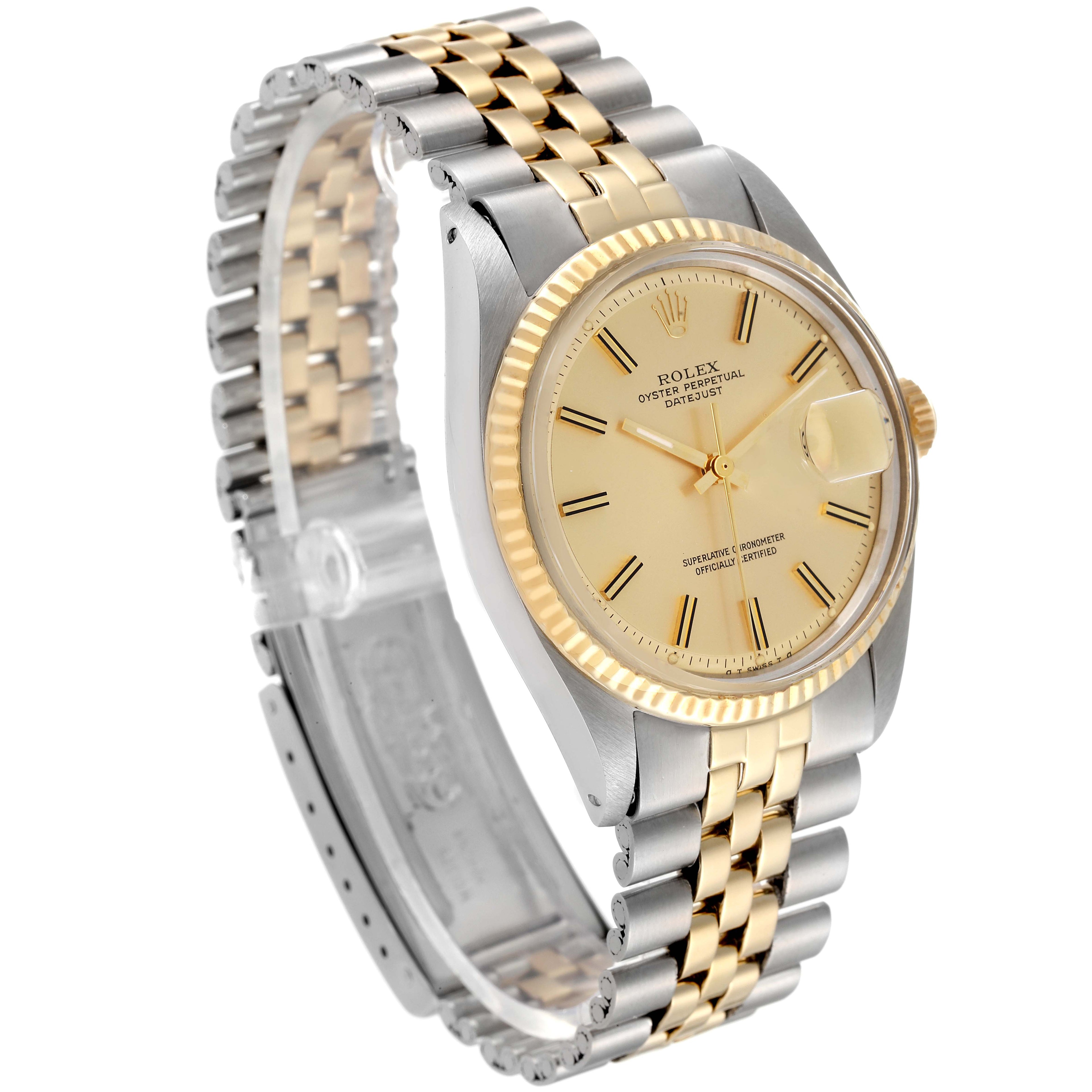 Rolex Datejust Steel Yellow Gold Wide Boy Sigma Dial Vintage Mens Watch 1601