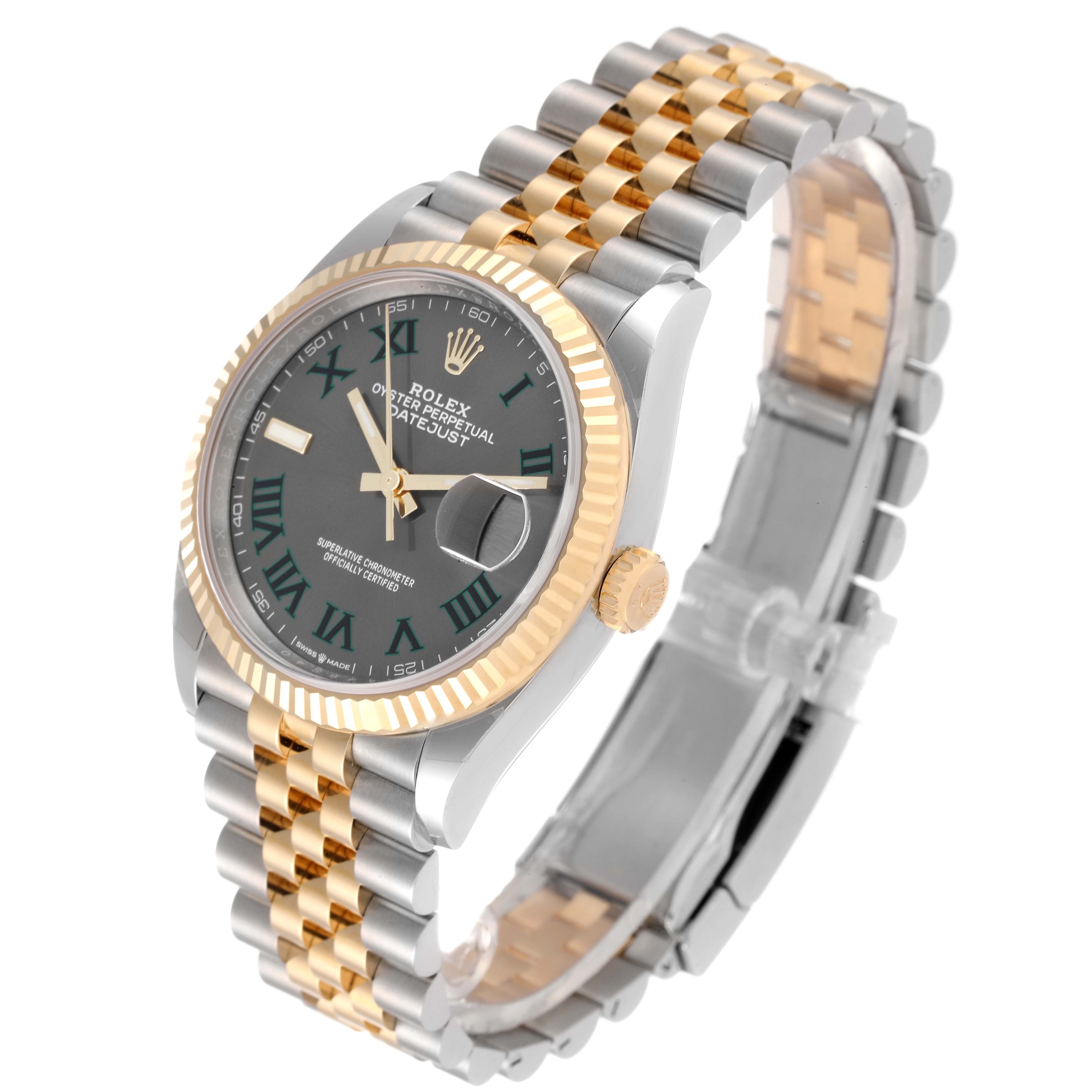 Rolex Datejust Steel Yellow Gold Wimbledon Dial Mens Watch 126233 Unworn