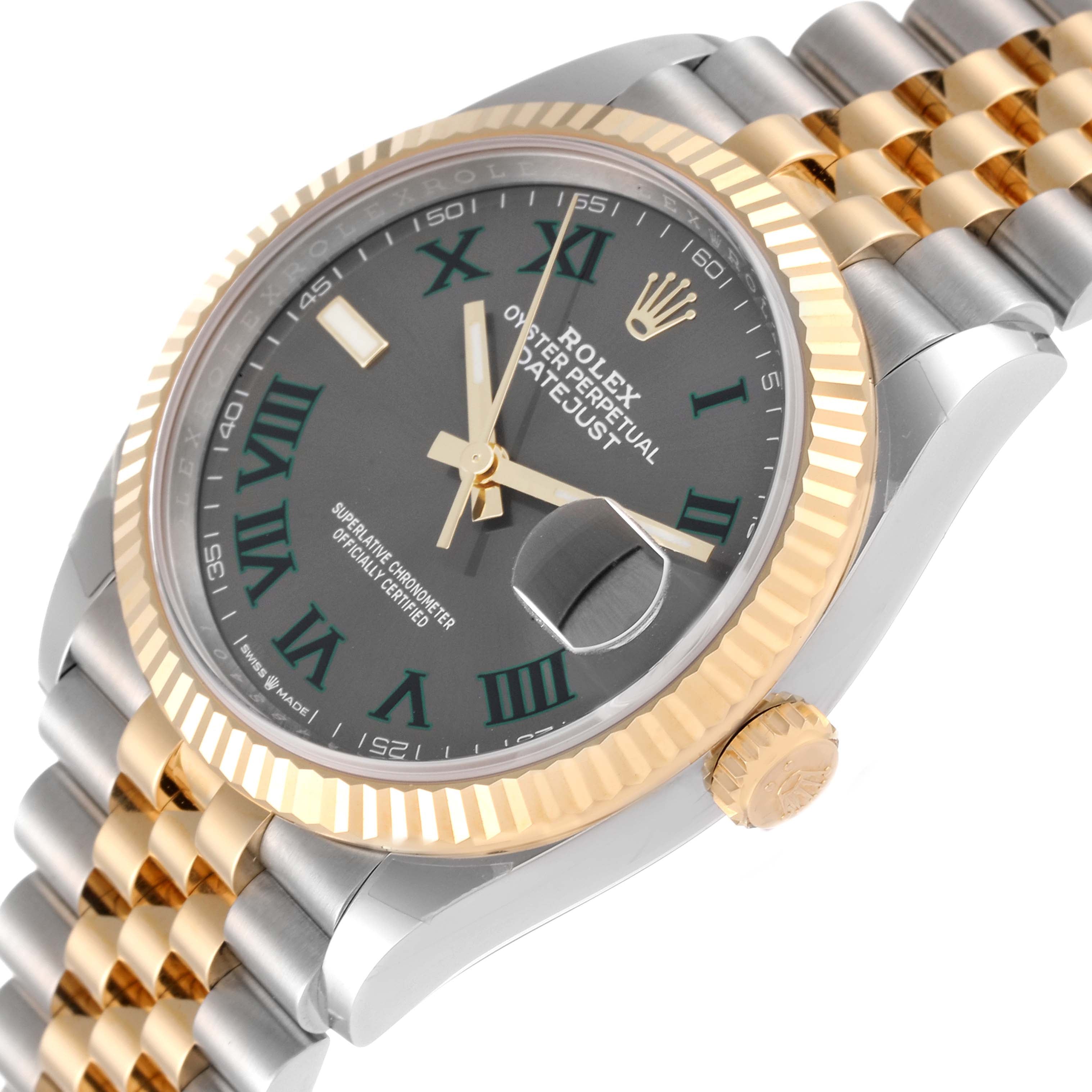Rolex Datejust Steel Yellow Gold Wimbledon Dial Mens Watch 126233 Unworn