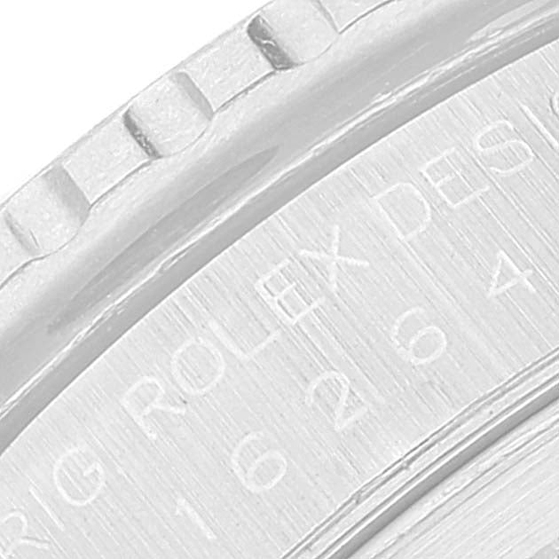 Rolex Datejust Turnograph Steel White Gold Blue Dial Mens Watch 16264 Papers