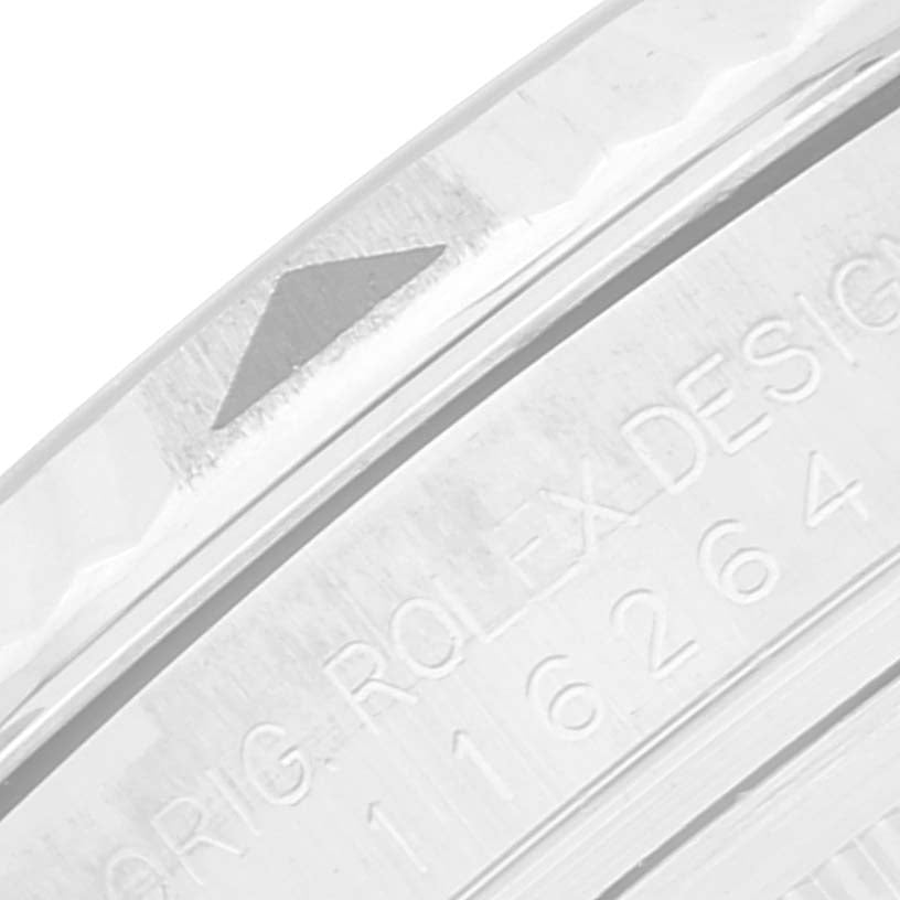Rolex Datejust Turnograph Steel White Gold White Dial Mens Watch 116264 Box Card