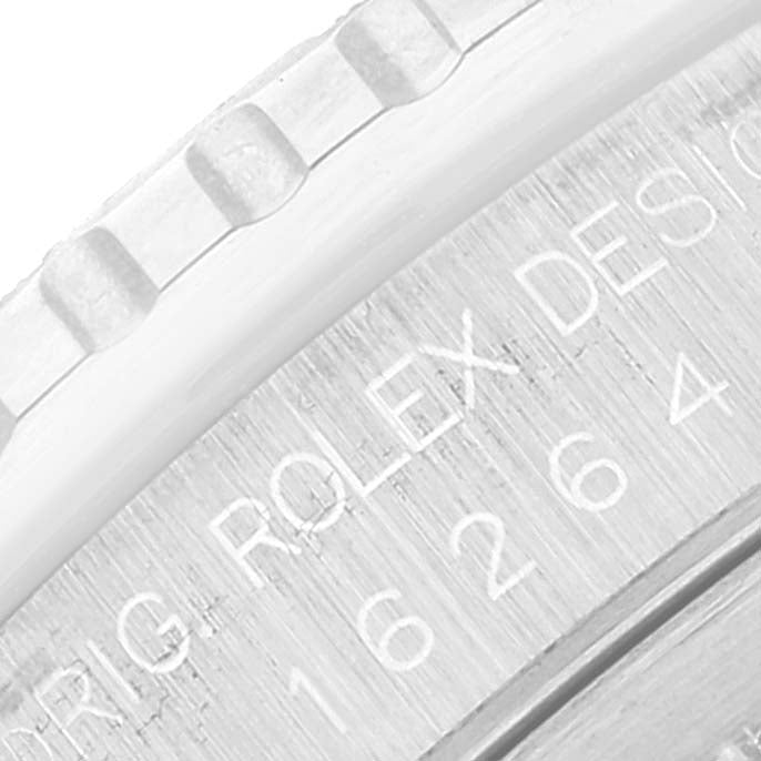 Rolex Datejust Turnograph Steel White Gold White Roman Dial Mens Watch 16264