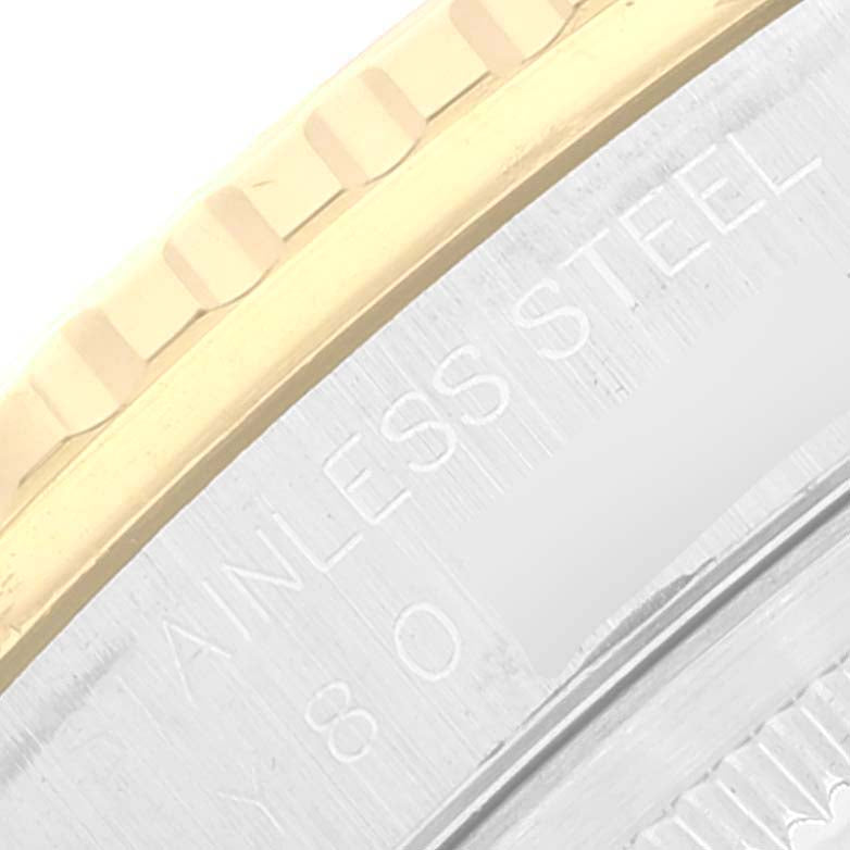 Rolex Datejust Turnograph Steel Yellow Gold Black Dial Mens Watch 16263