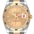 Rolex Datejust Turnograph Steel Yellow Gold Champagne Dial Mens Watch 116263