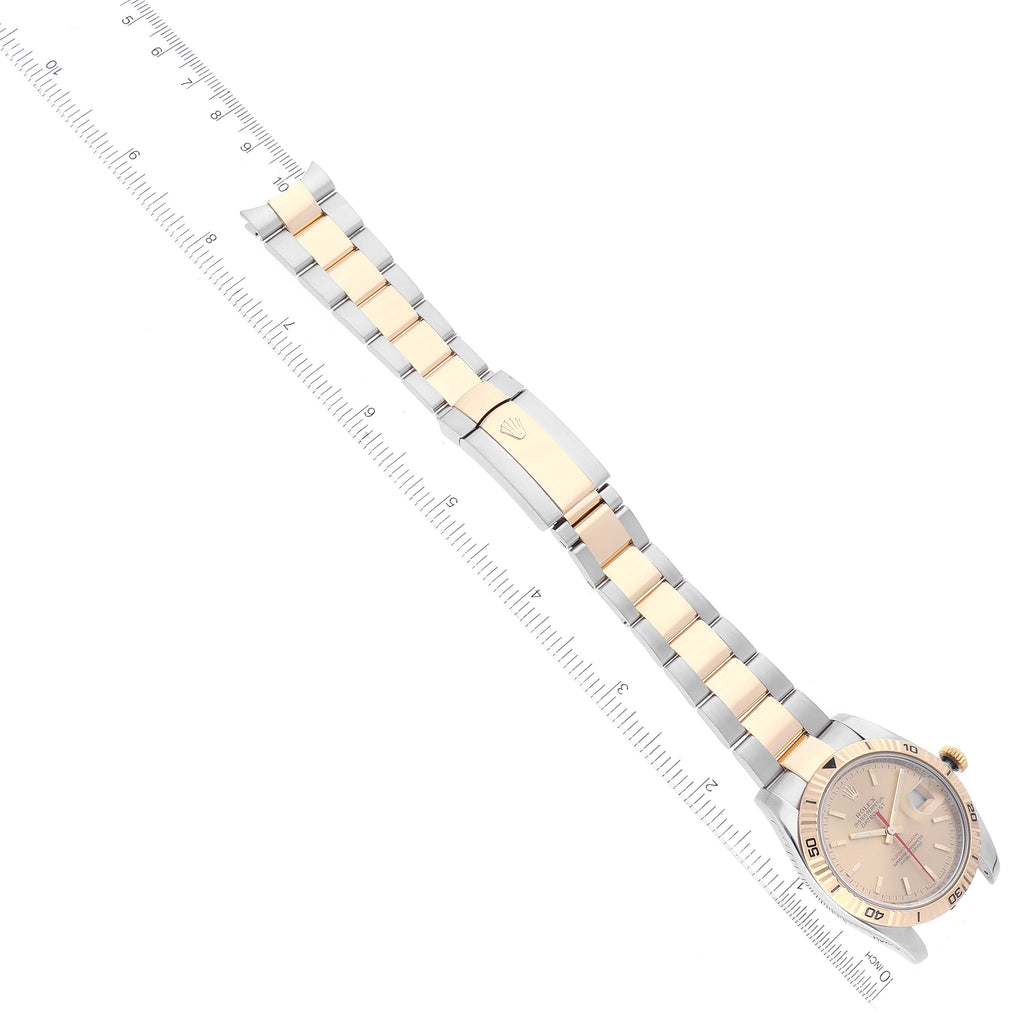 Rolex Datejust Turnograph Steel Yellow Gold Champagne Dial Mens Watch 116263