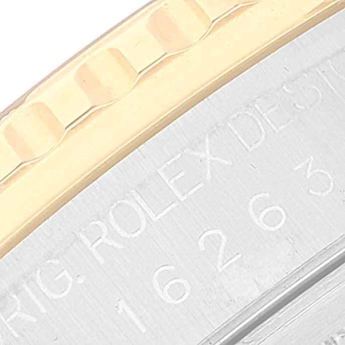 Rolex Datejust Turnograph Steel Yellow Gold Diamond Dial Mens Watch 16263