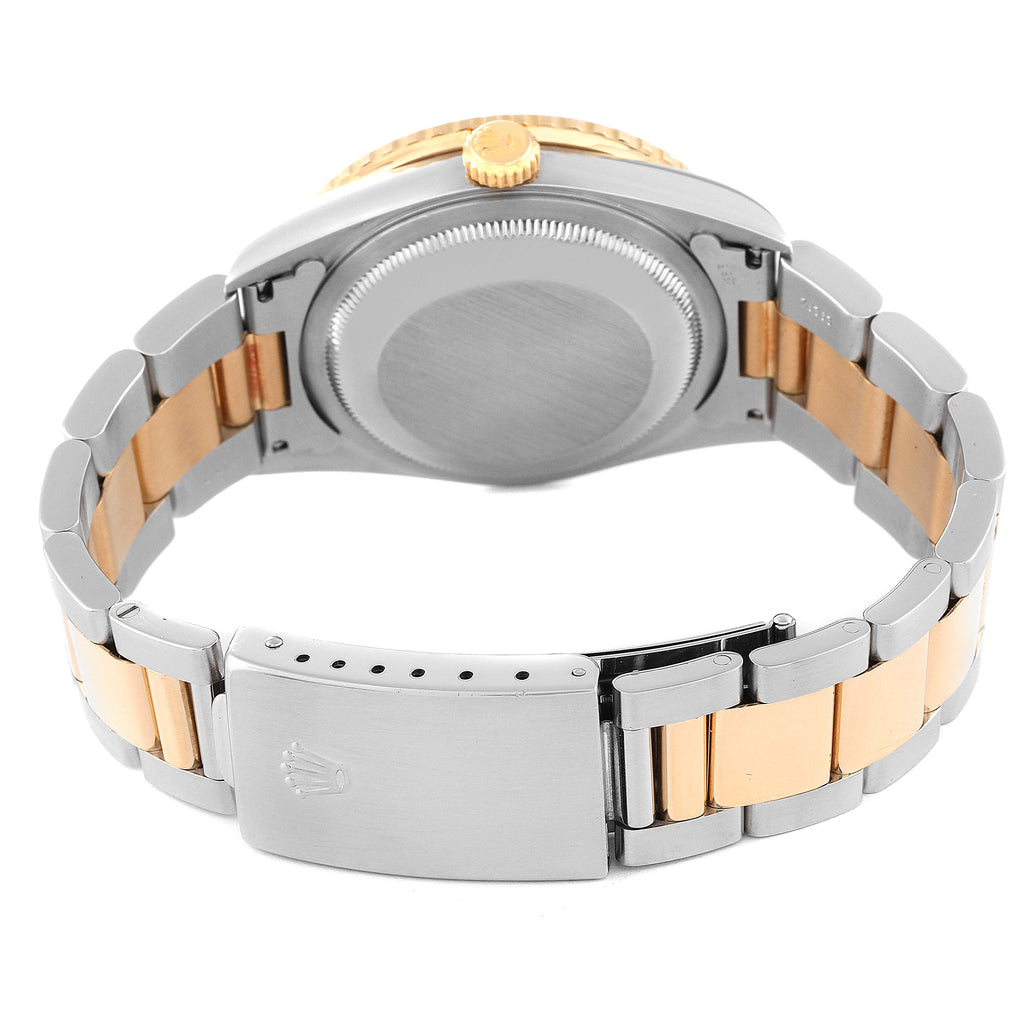 Rolex Datejust Turnograph Steel Yellow Gold Diamond Dial Mens Watch 16263