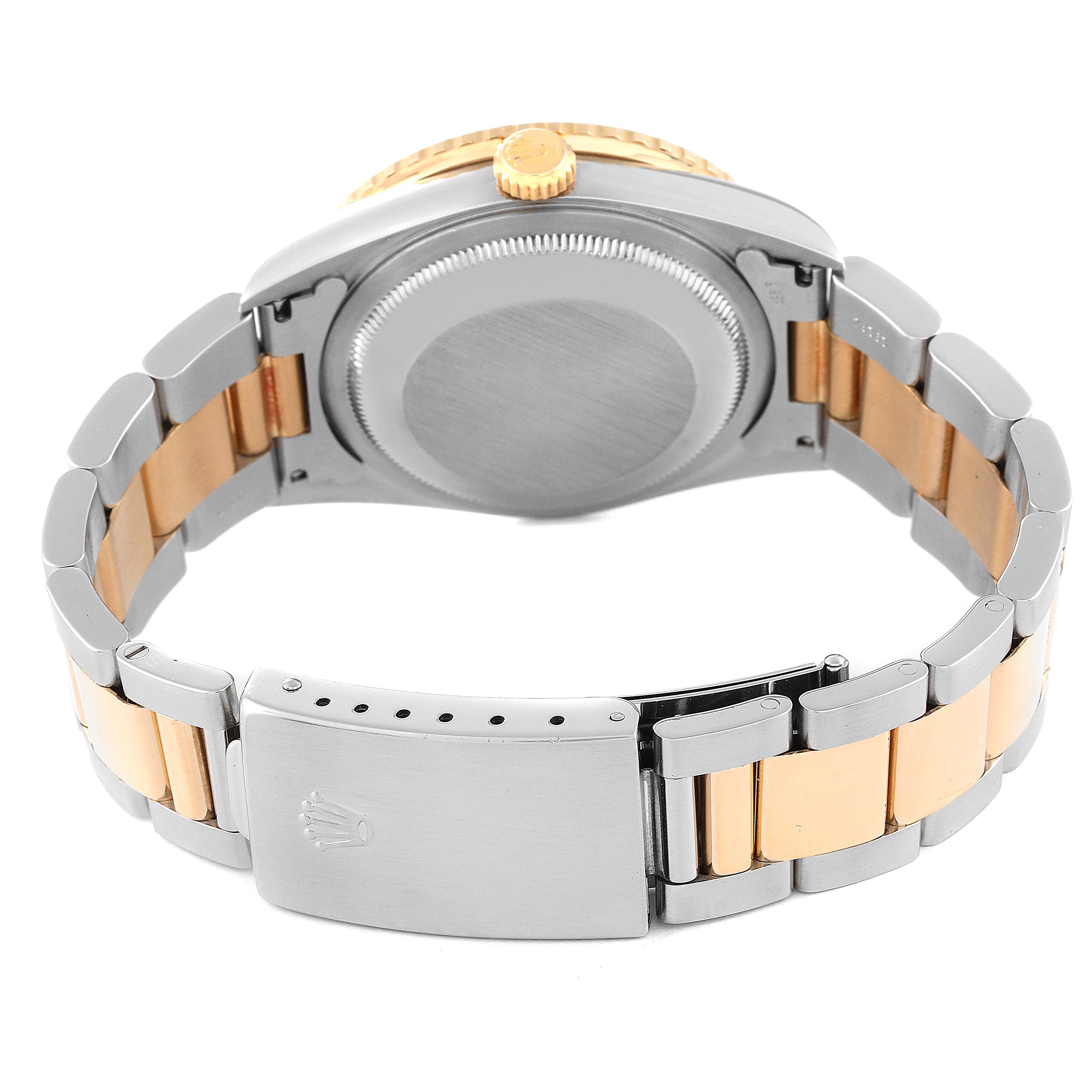 Rolex Datejust Turnograph Steel Yellow Gold Diamond Dial Mens Watch 16263