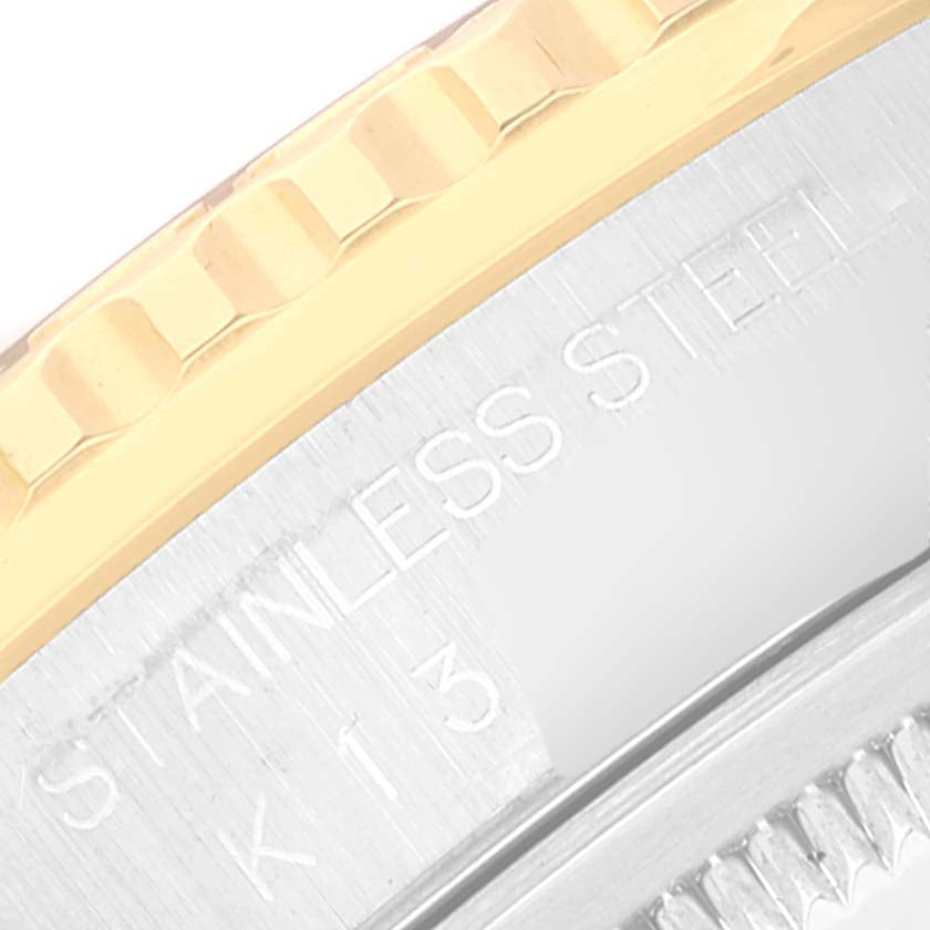 Rolex Datejust Turnograph Steel Yellow Gold Diamond Dial Mens Watch 16263