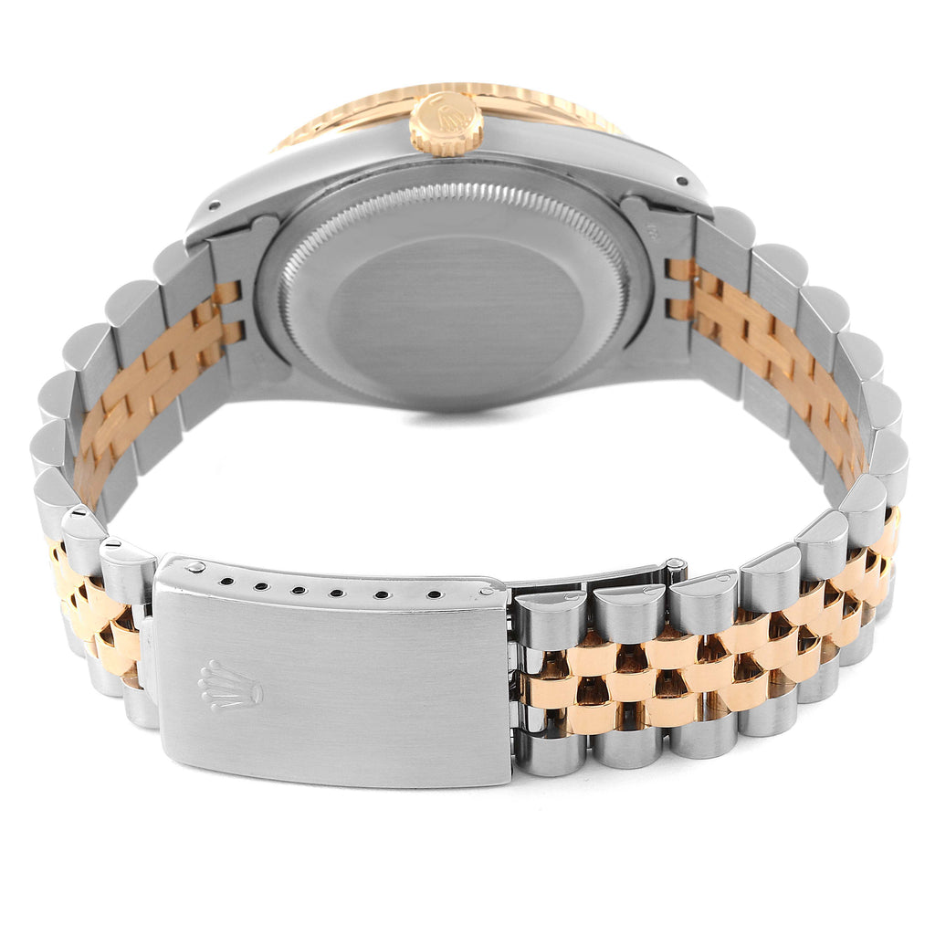 Rolex Datejust Turnograph Steel Yellow Gold Ivory Dial Mens Watch 16263
