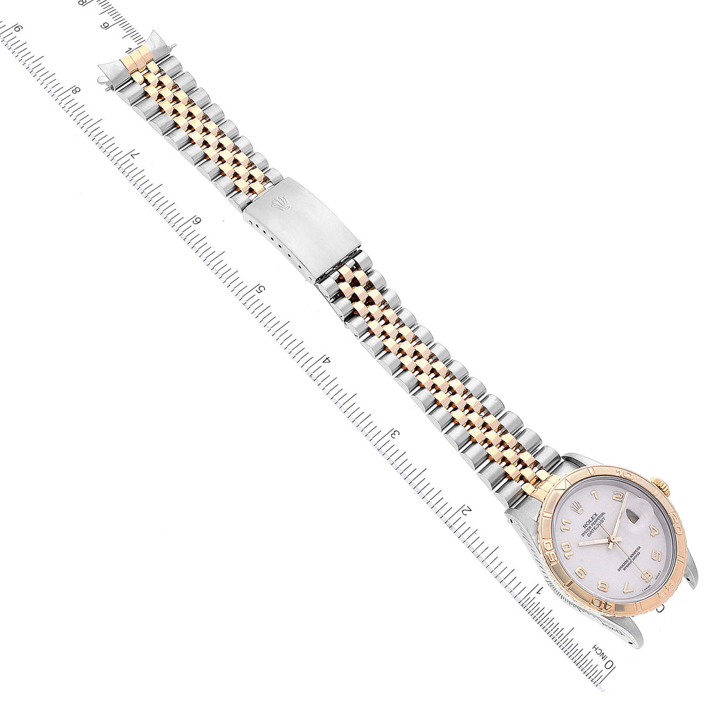 Rolex Datejust Turnograph Steel Yellow Gold Ivory Dial Mens Watch 16263