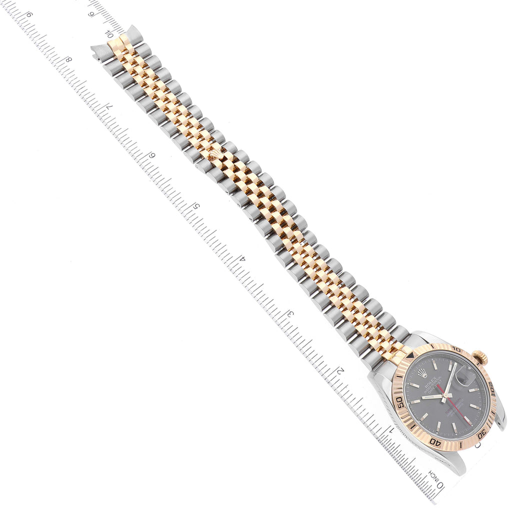 Rolex Datejust Turnograph Steel Yellow Gold Mens Watch 116263 Box Service Card