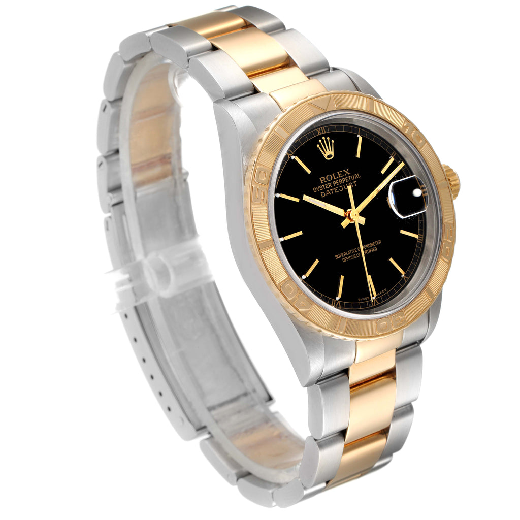 Rolex Datejust Turnograph Steel Yellow Gold Mens Watch 16263 Box