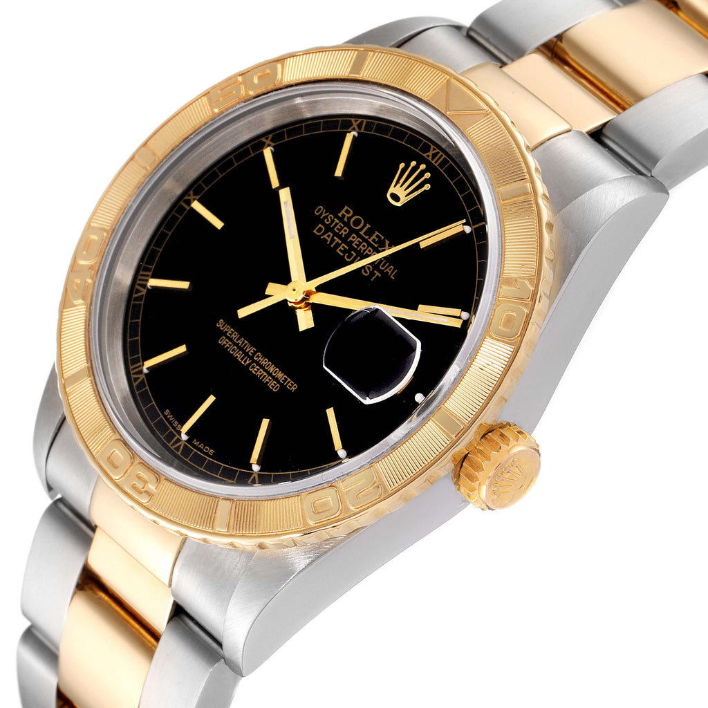 Rolex Datejust Turnograph Steel Yellow Gold Mens Watch 16263 Box