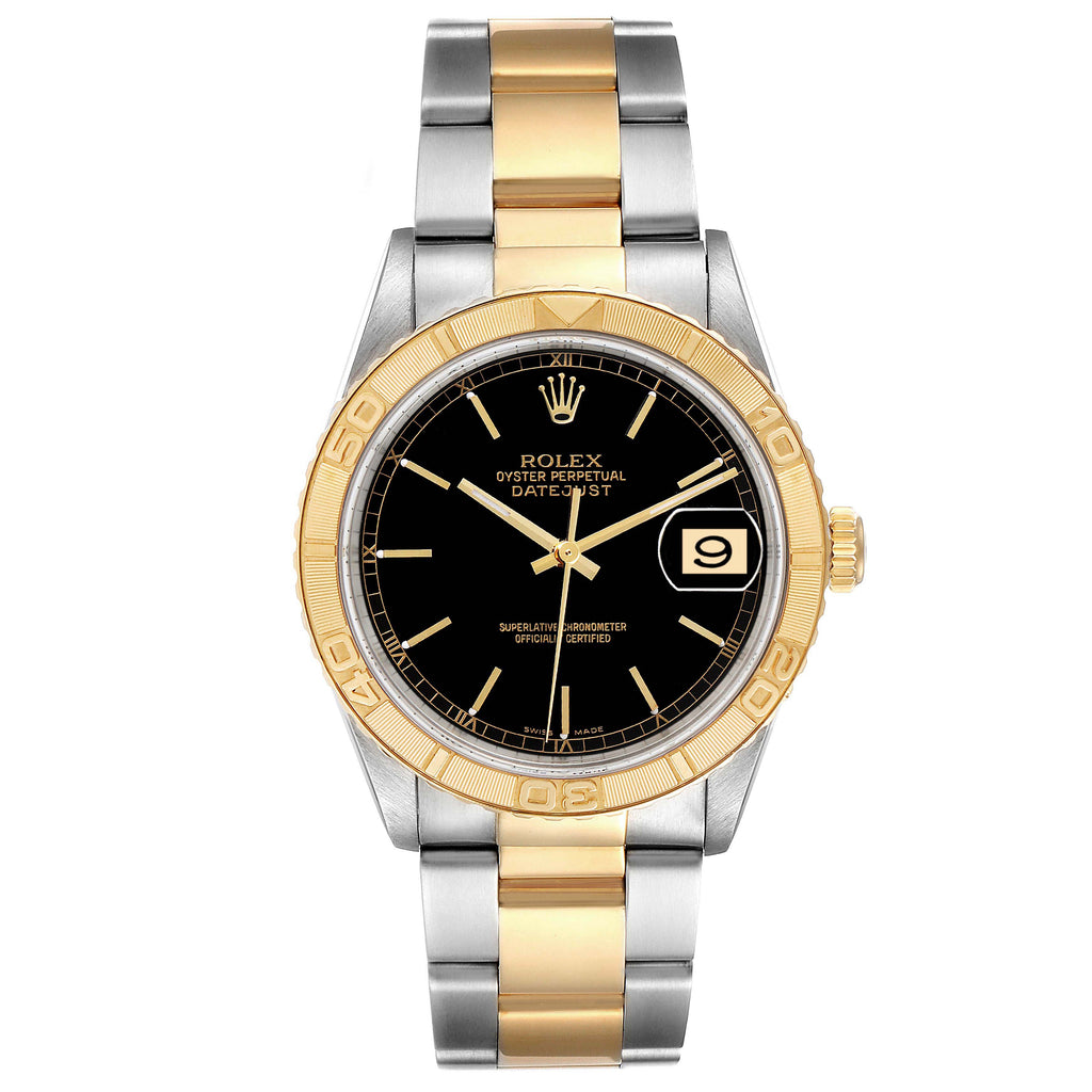 Rolex Datejust Turnograph Steel Yellow Gold Mens Watch 16263 Box