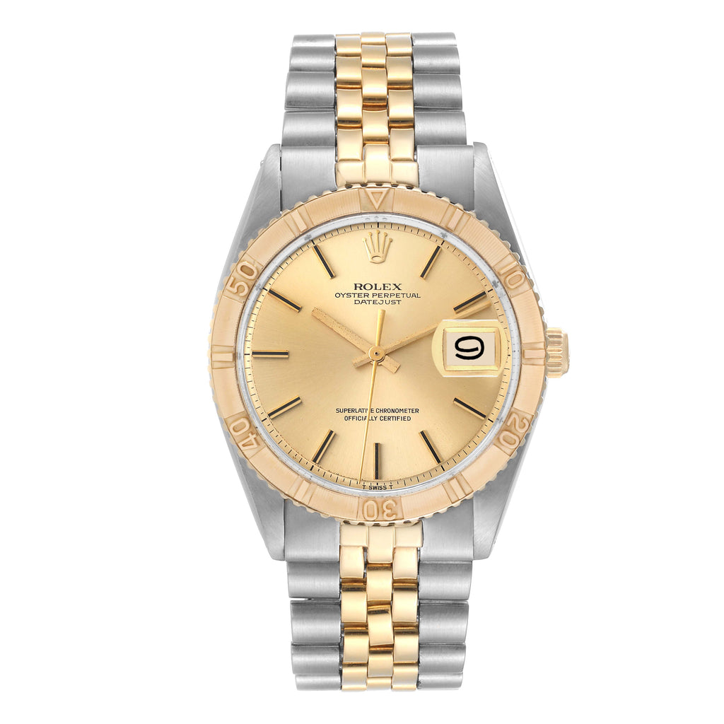 Rolex Datejust Turnograph Steel Yellow Gold Vintage Mens Watch 1625
