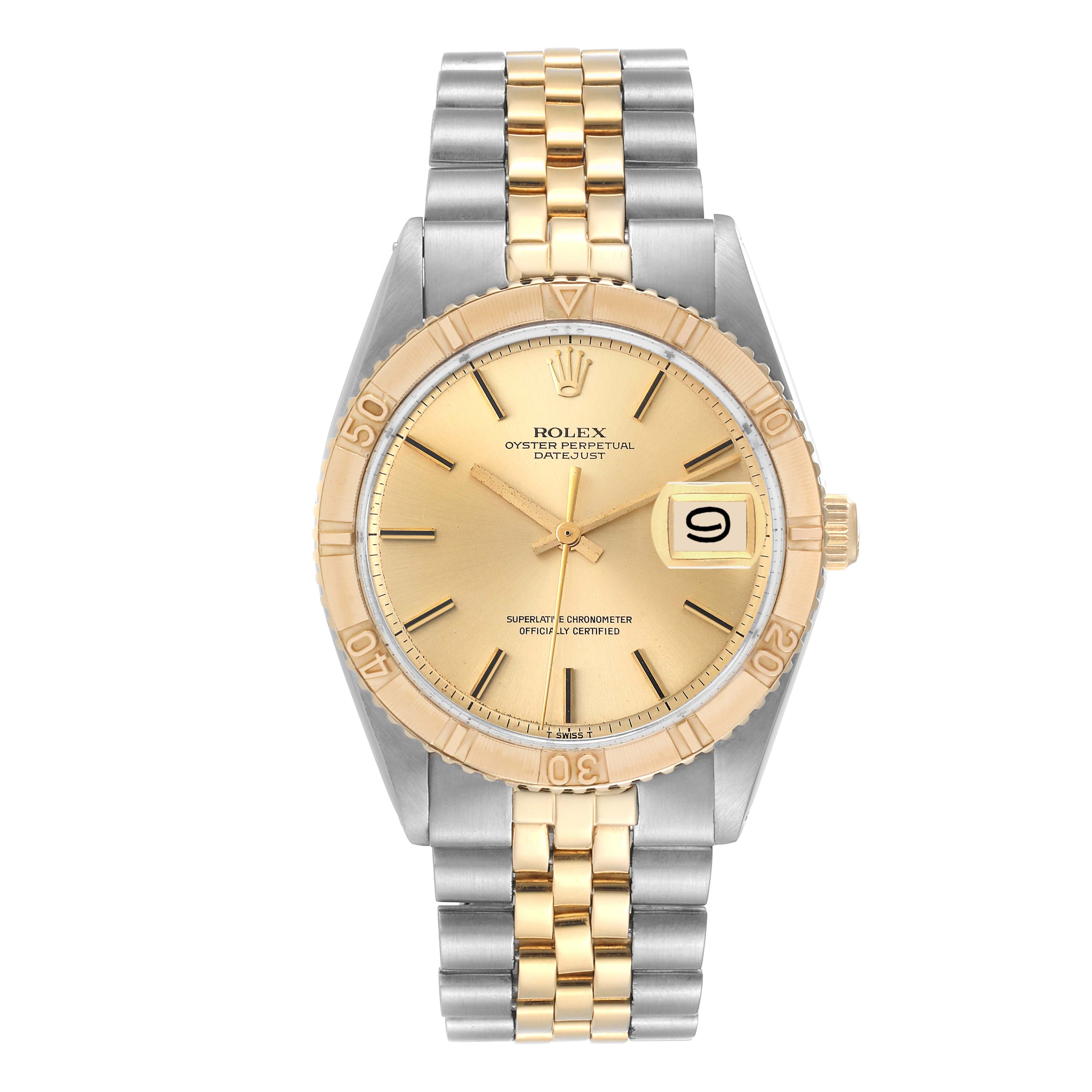 Rolex Datejust Turnograph Steel Yellow Gold Vintage Mens Watch 1625