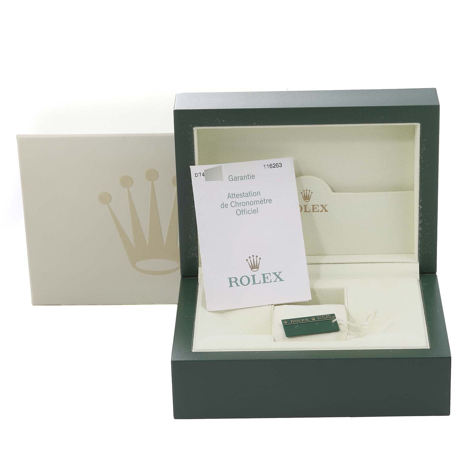 Rolex Datejust Turnograph Steel Yellow Gold White Dial Watch 116263 Box Papers