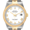 Rolex Datejust Turnograph Steel Yellow Gold White Dial Watch 16263