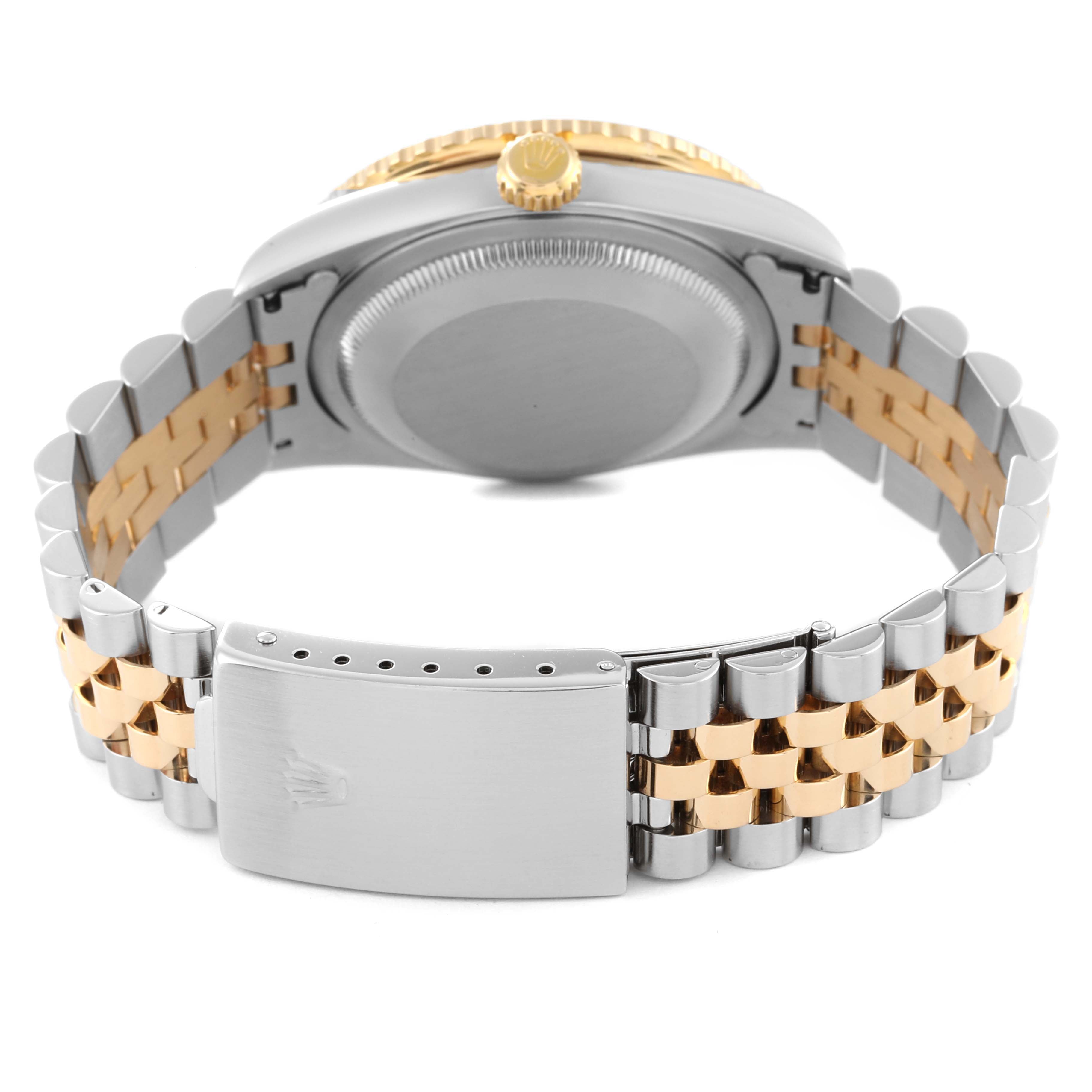 Rolex Datejust Turnograph Steel Yellow Gold White Dial Watch 16263