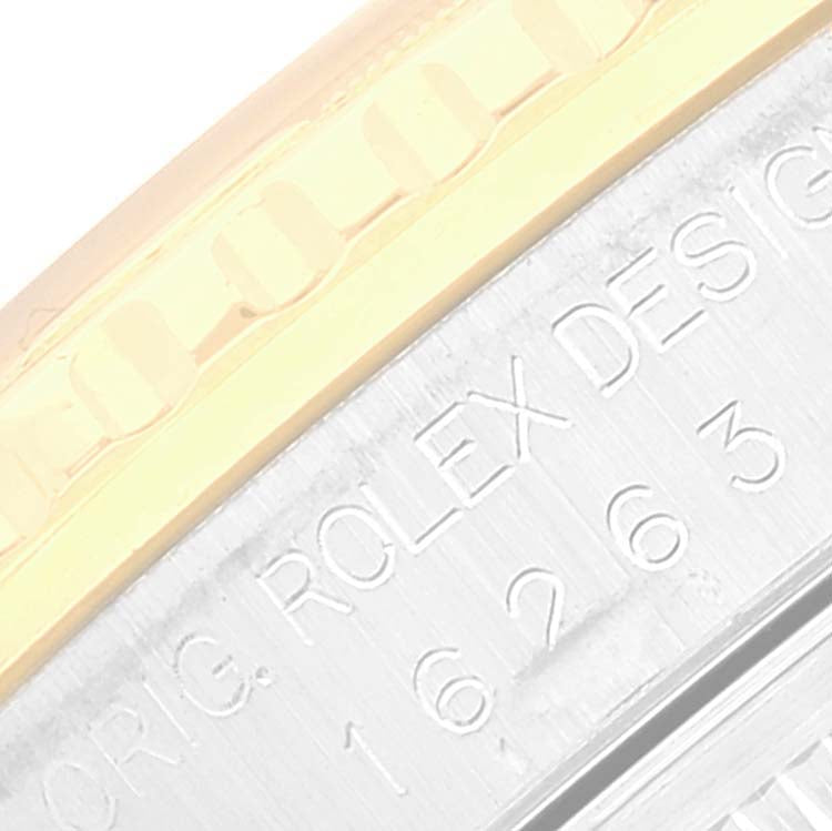 Rolex Datejust Turnograph Steel Yellow Gold White Dial Watch 16263 Box Papers