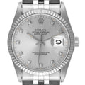 Rolex Datejust Vintage Steel White Gold Diamond Mens Watch 16014