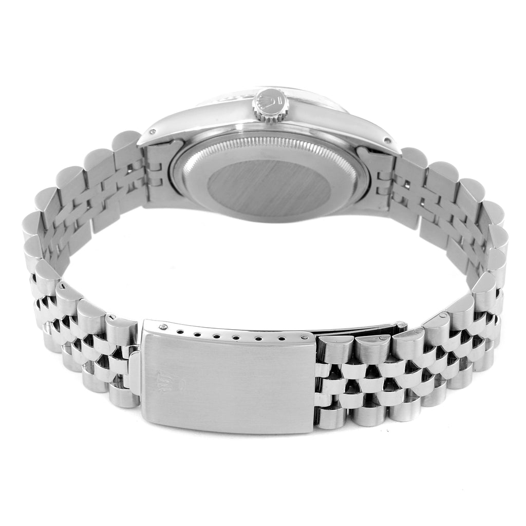 Rolex Datejust Vintage Steel White Gold Diamond Mens Watch 16014