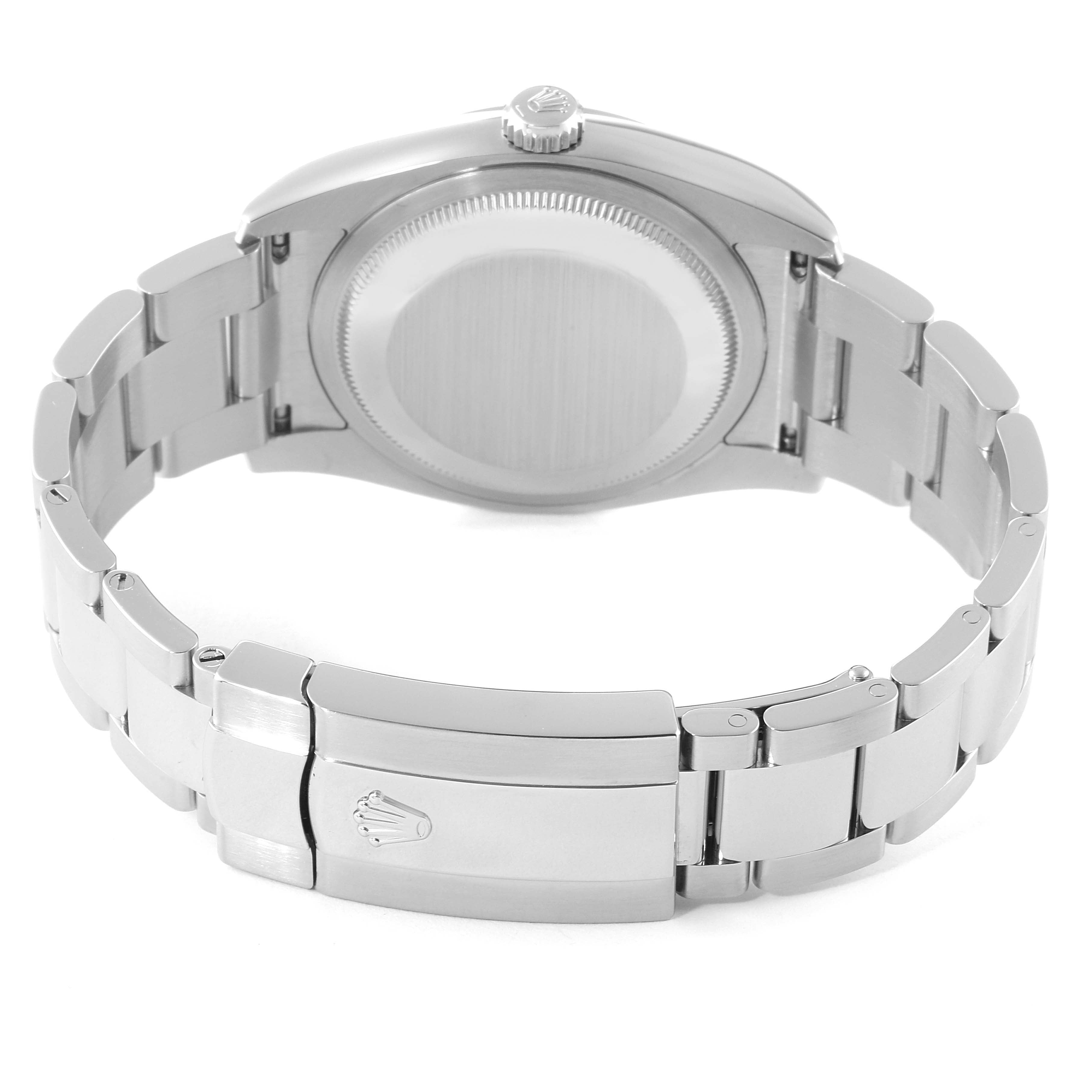 Rolex Datejust White Baton Dial Steel Mens Watch 116200 Box Card