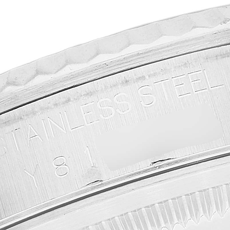 Rolex Datejust White Dial Fluted Bezel Steel White Gold Mens Watch 16234