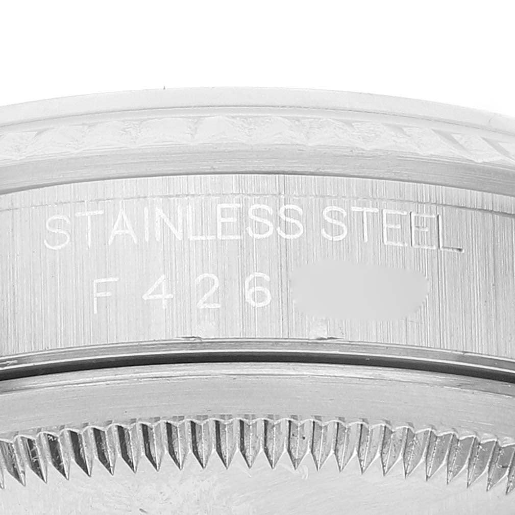 Rolex Datejust White Dial Fluted Bezel Steel White Gold Watch 16234