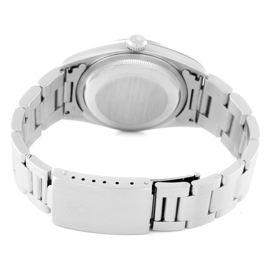 Rolex Datejust White Dial Fluted Bezel Steel White Gold Watch 16234
