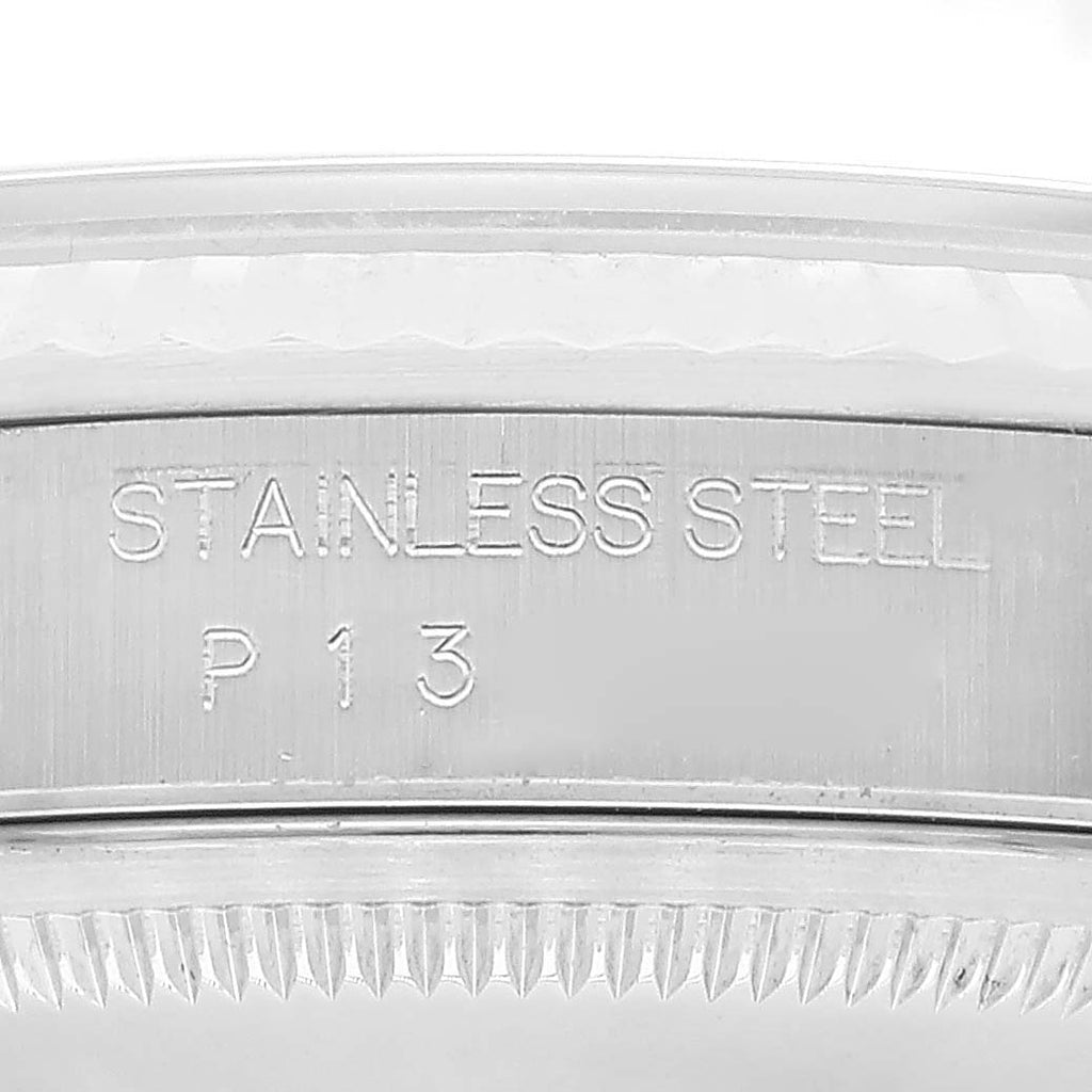 Rolex Datejust White Dial Fluted Bezel Steel White Gold Watch 16234 Box Papers