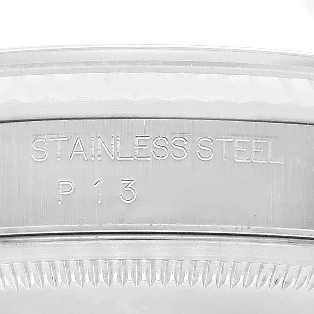 Rolex Datejust White Dial Fluted Bezel Steel White Gold Watch 16234 Box Papers