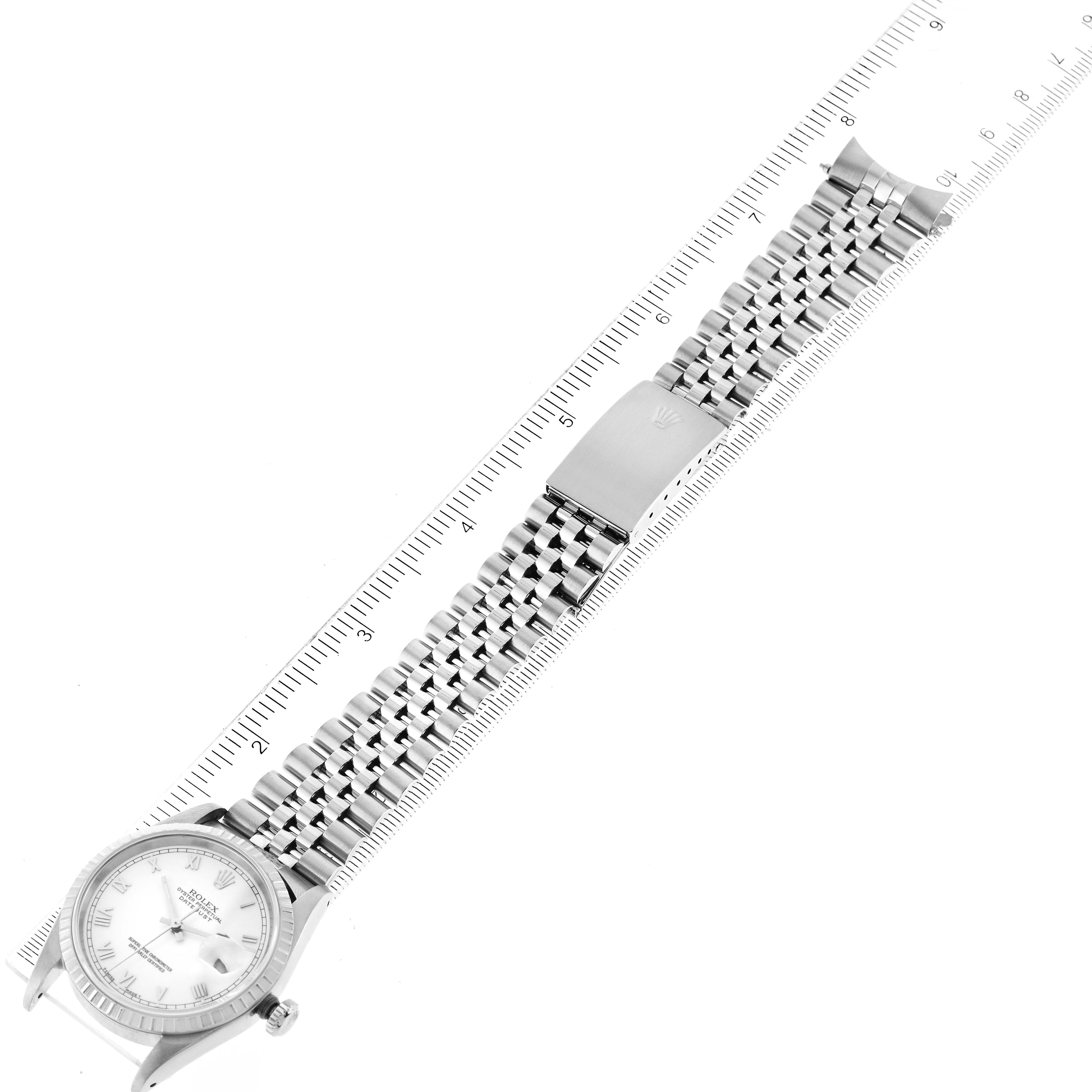 Rolex Datejust White Dial Jubilee Bracelet Steel Mens Watch 16220