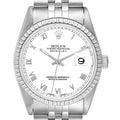 Rolex Datejust White Dial Jubilee Bracelet Steel Mens Watch 16220