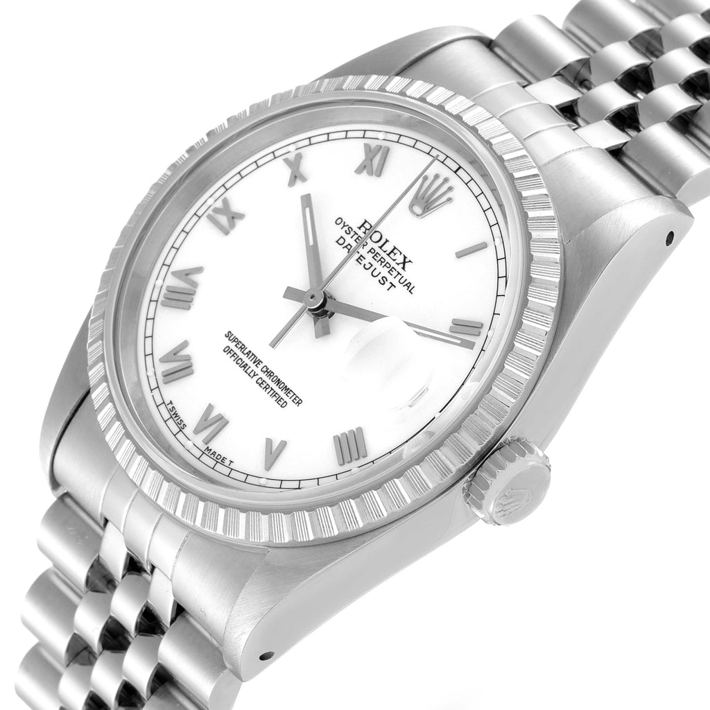 Rolex Datejust White Dial Jubilee Bracelet Steel Mens Watch 16220